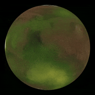 When the sky glows green on Mars
